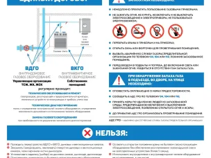 Памятка по безопасному использованию газа на коммунально-бытовые нужды для жителей многоквартирных и жилых домов